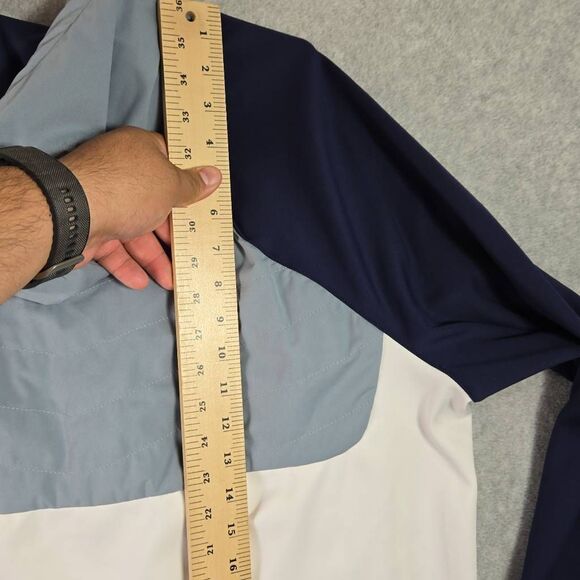 Peter Millar Hyperlight Weld Hybrid Zip Hoodie Stretch Golf Men’s Large Blue Whi - Picture 8 of 12